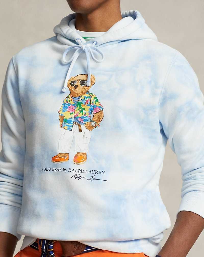 Sudadera con Capucha Ralph Lauren Bear Tie-Dye Fleece Hombre Riviera Bl Cldwsh Beach C | TRLNAJS-82 - vista 5