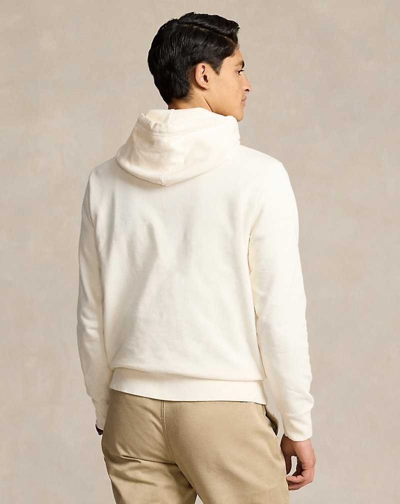 Sudadera con Capucha Ralph Lauren Big Pony Loopback Fleece Hombre Creme | SWFKTUZ-09 - vista 4