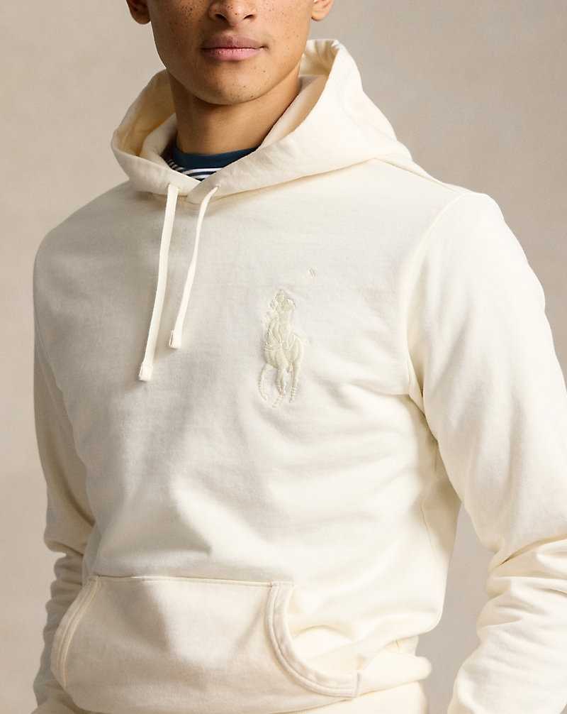 Sudadera con Capucha Ralph Lauren Big Pony Loopback Fleece Hombre Creme | SWFKTUZ-09 - vista 5