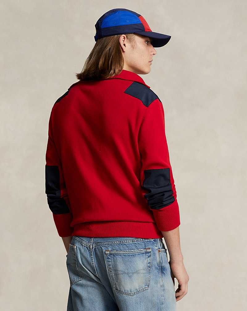 Sudadera con Capucha Ralph Lauren Cotton Quarter-Zip Hybrid Hombre Rojos | UIRGZYQ-24 - vista 4