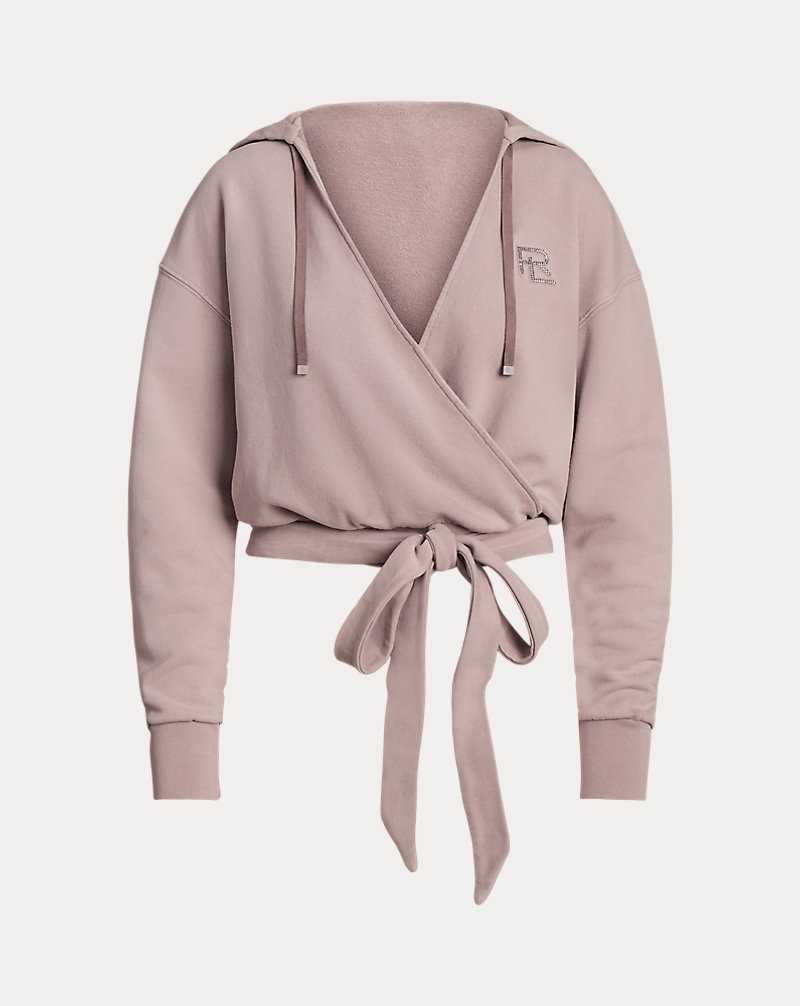 Sudadera con Capucha Ralph Lauren Cotton Terry Wrap Cropped Mujer Mauve | RKNFJLB-87 - vista 2