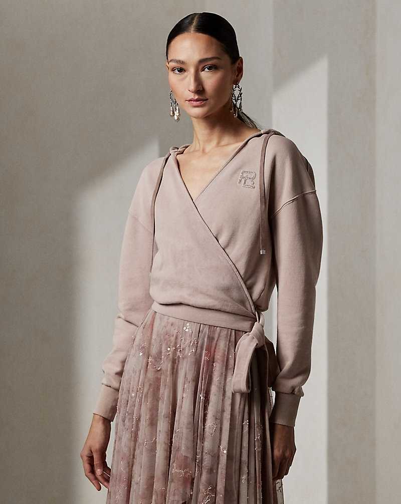 Sudadera con Capucha Ralph Lauren Cotton Terry Wrap Cropped Mujer Mauve | RKNFJLB-87 - vista 1