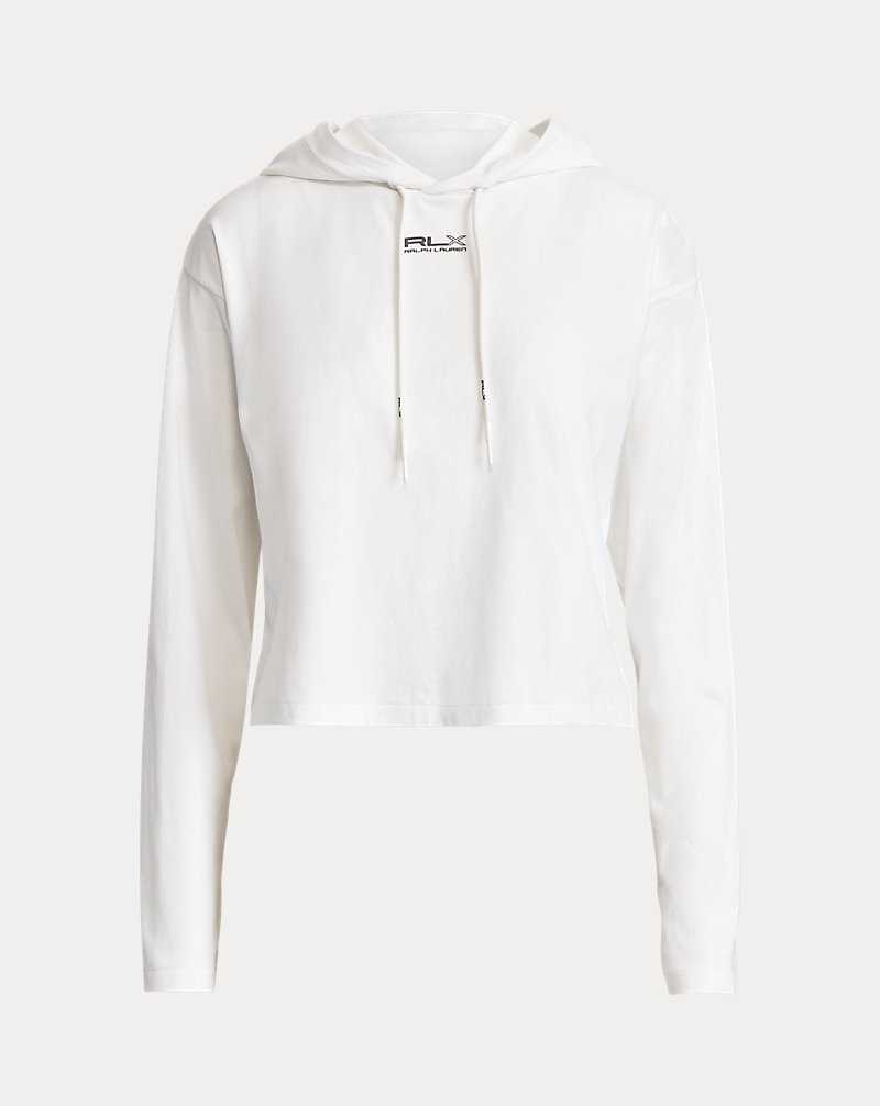 Sudadera con Capucha Ralph Lauren Cropped Cotton Jersey Mujer Blancos | AZKFGSH-86 - vista 2