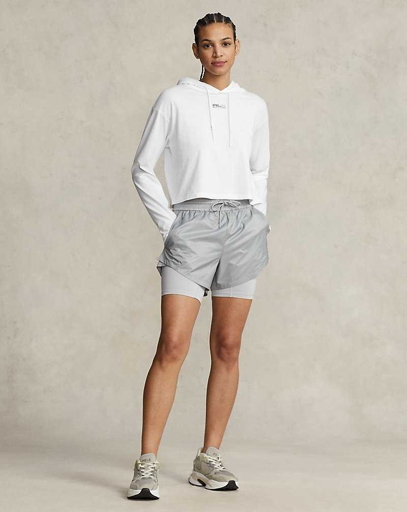 Sudadera con Capucha Ralph Lauren Cropped Cotton Jersey Mujer Blancos | AZKFGSH-86 - vista 3