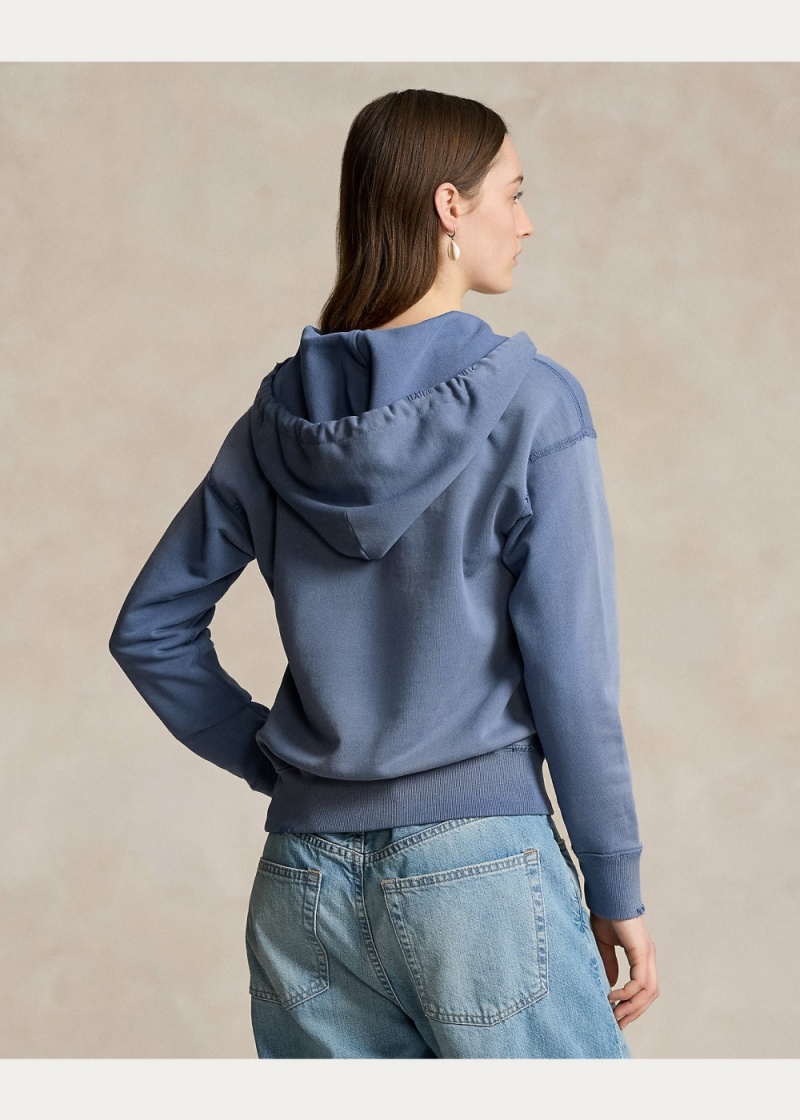 Sudadera con Capucha Distressed Algodon Mujer Azules | MADN97083 - vista 4