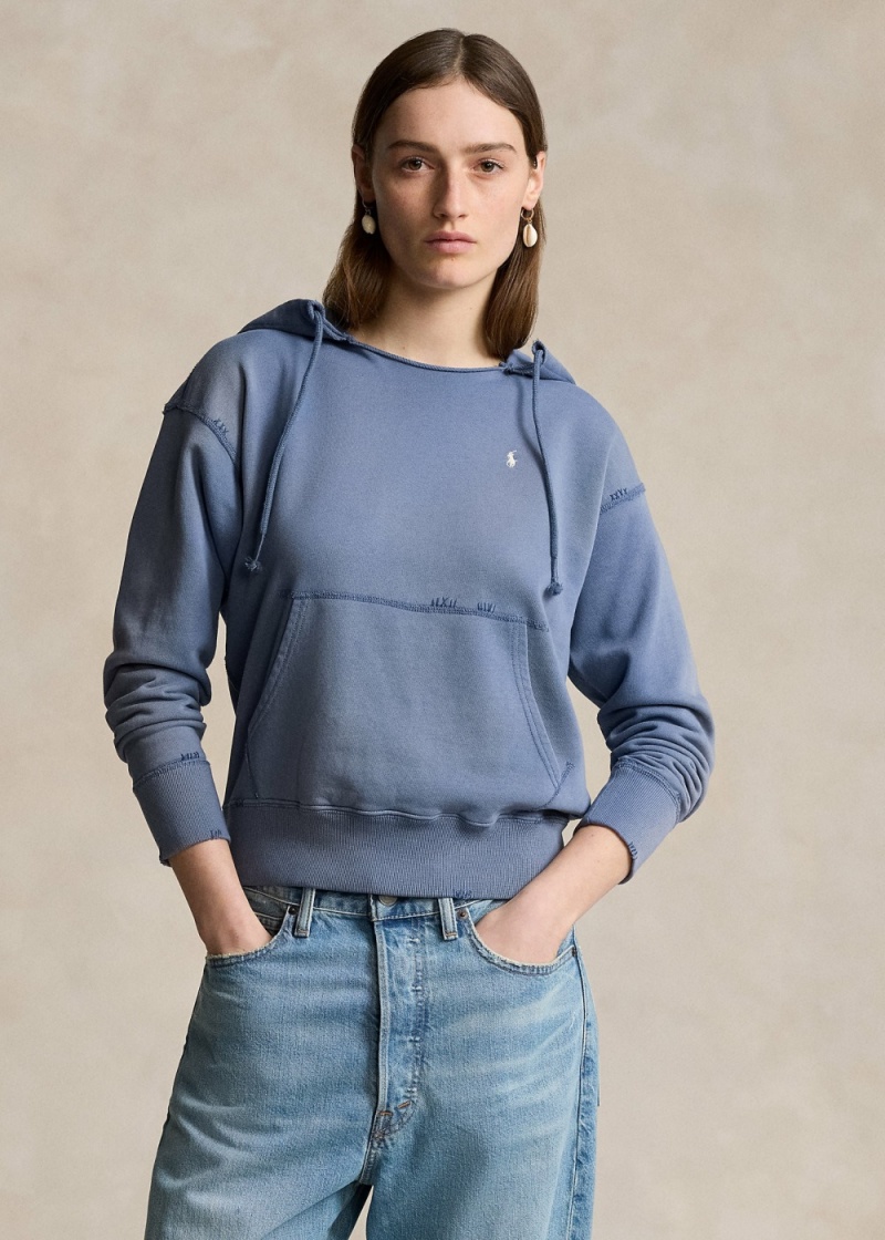 Sudadera con Capucha Distressed Algodon Mujer Azules | MADN97083 - vista 1