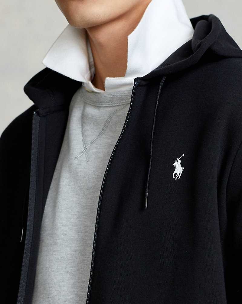 Sudadera con Capucha Ralph Lauren Double-Knit Full-Zip Hombre Negros | QKARGVZ-76 - vista 5