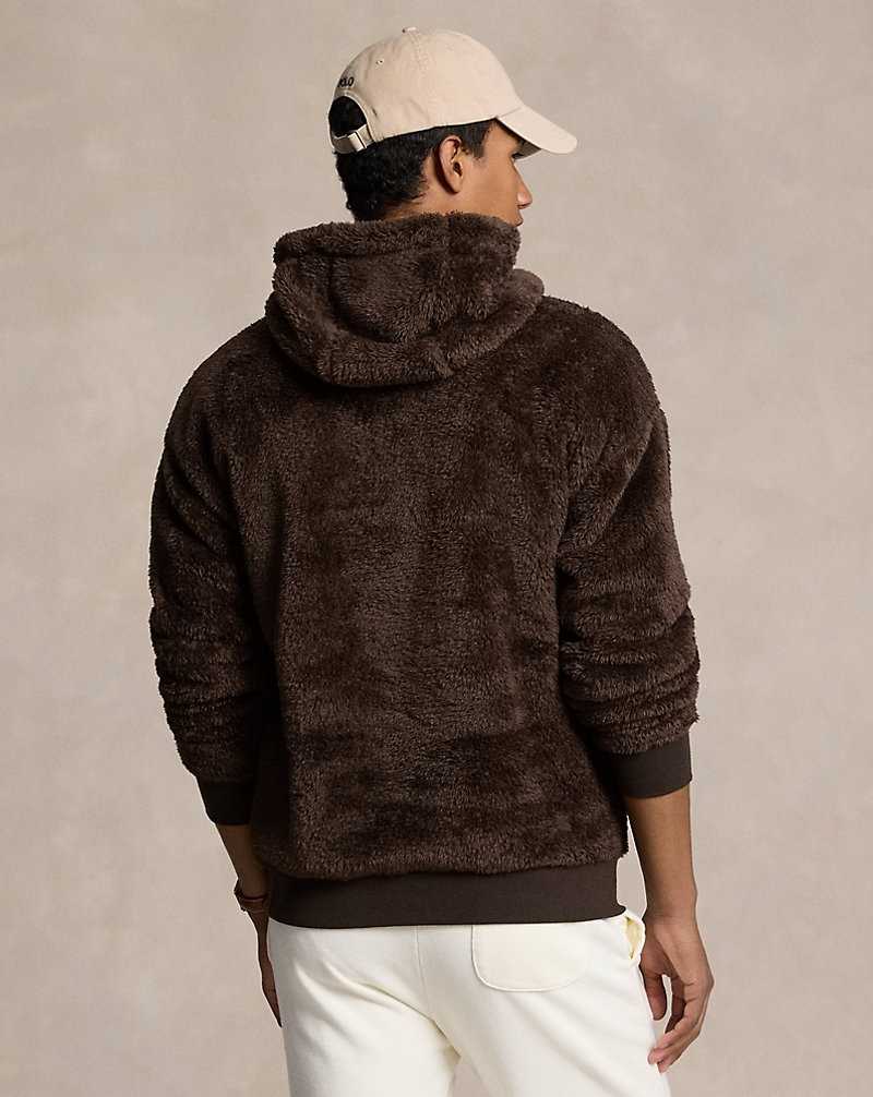Sudadera con Capucha Ralph Lauren Embroidered-Logo Pile Fleece Hombre Azules | XCHWJKA-13 - vista 4