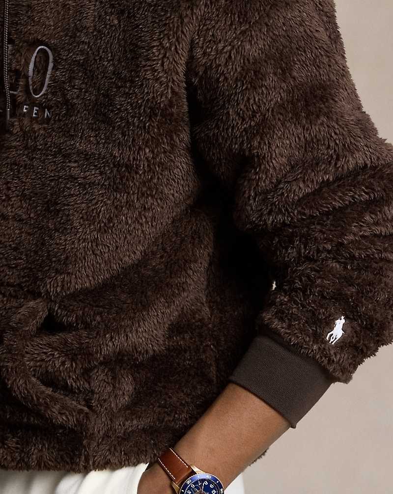 Sudadera con Capucha Ralph Lauren Embroidered-Logo Pile Fleece Hombre Azules | XCHWJKA-13 - vista 5
