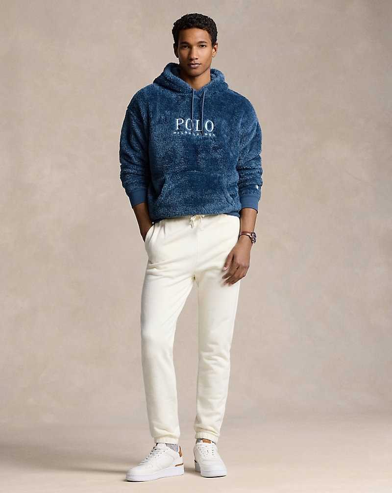 Sudadera con Capucha Ralph Lauren Embroidered-Logo Pile Fleece Hombre Azules | RKZDBNC-34 - vista 3