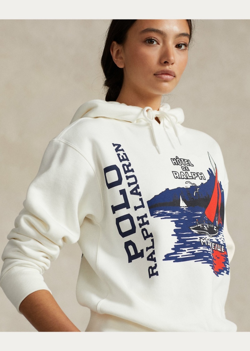 Sudadera con Capucha Estampados Fleece Mujer Blancos | RSZH49527 - vista 5