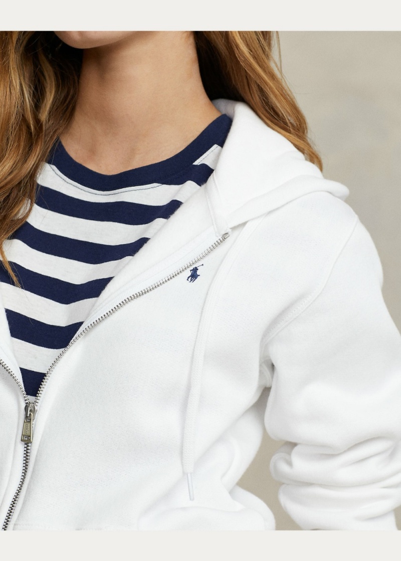 Sudadera con Capucha Fleece Full-Zip Mujer Blancos | TWQB72965 - vista 5