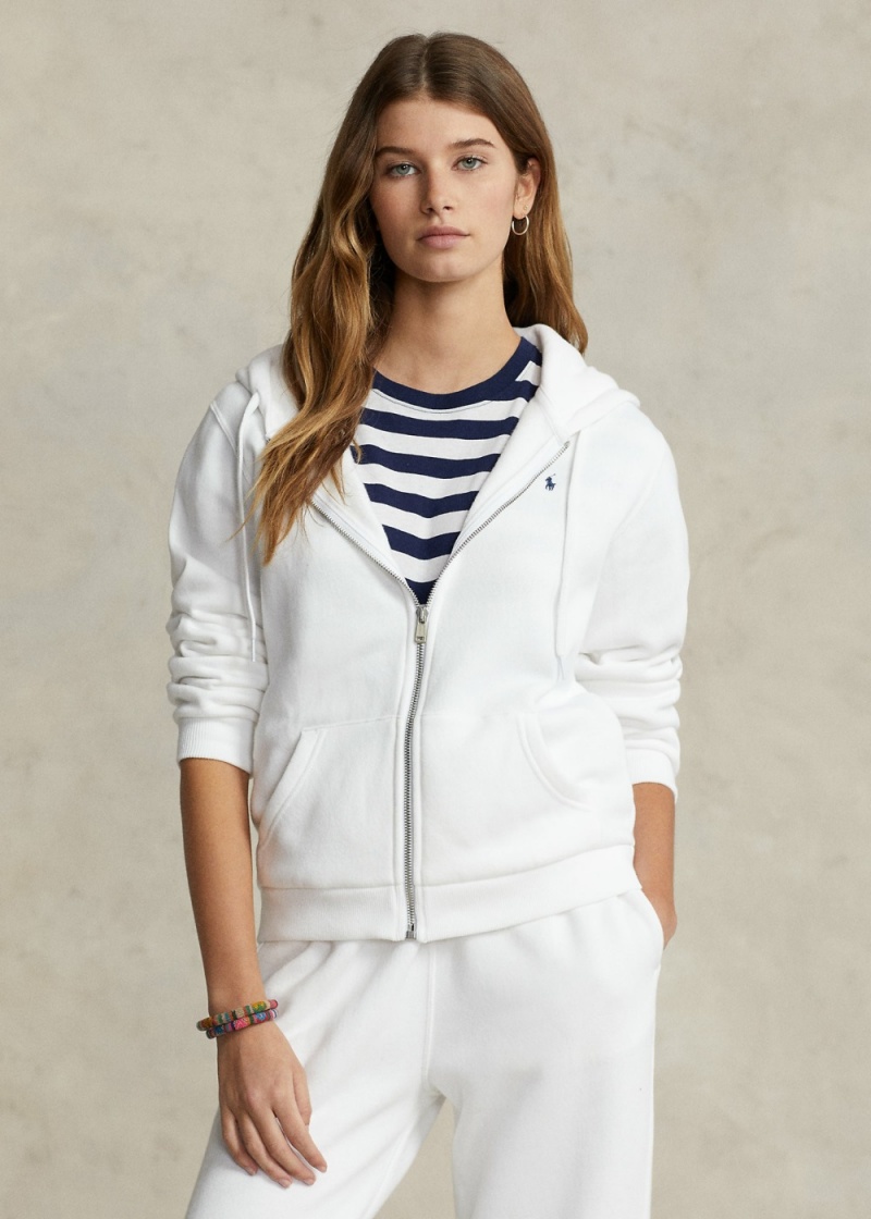 Sudadera con Capucha Fleece Full-Zip Mujer Blancos | TWQB72965 - vista 1