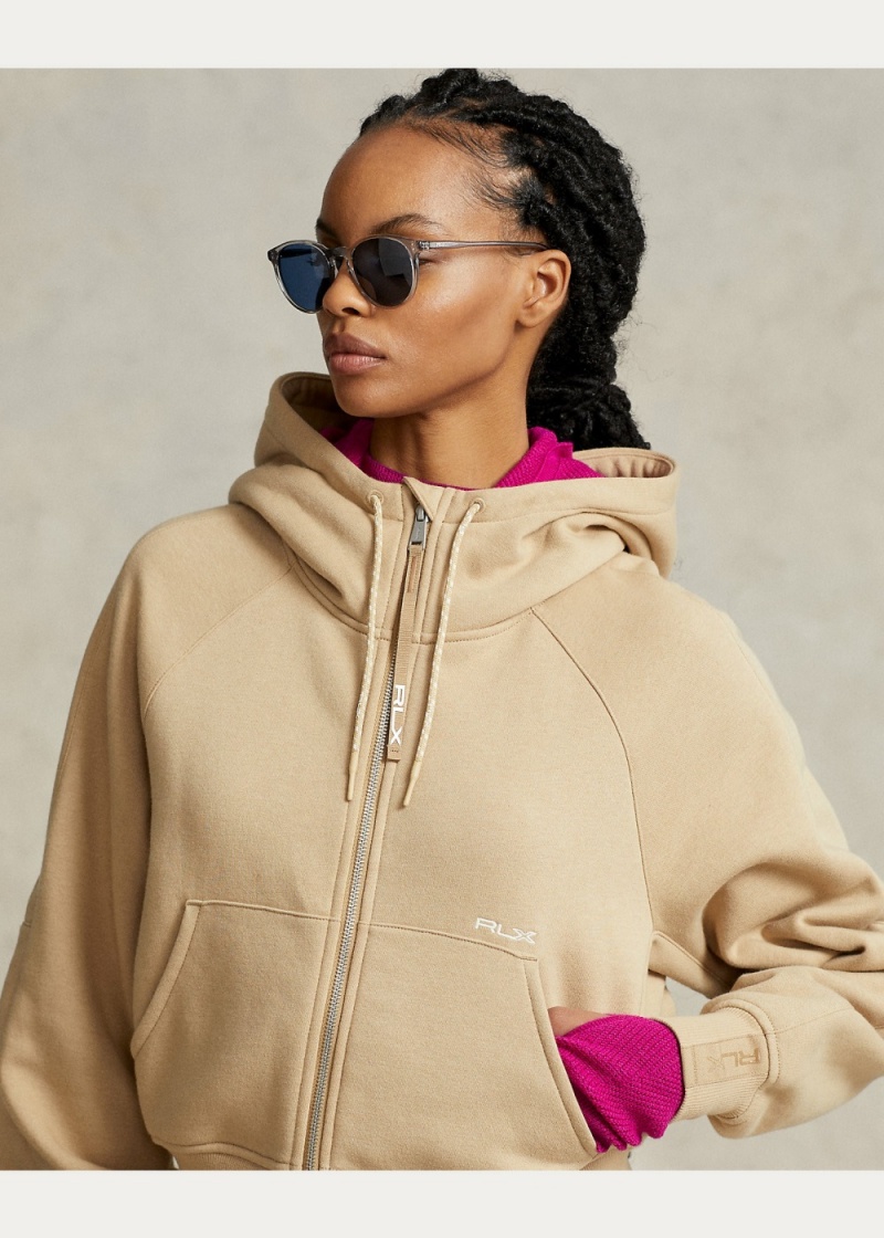 Sudadera con Capucha Fleece Full-Zip Dolman-Sleeve Mujer Kaki | YCZJ57308 - vista 4