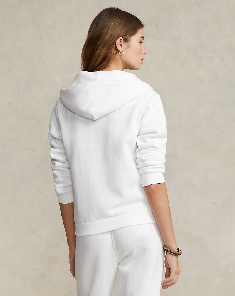 Sudadera con Capucha Ralph Lauren Fleece Full-Zip Mujer Blancos | KOPJMGT-92 - vista 4