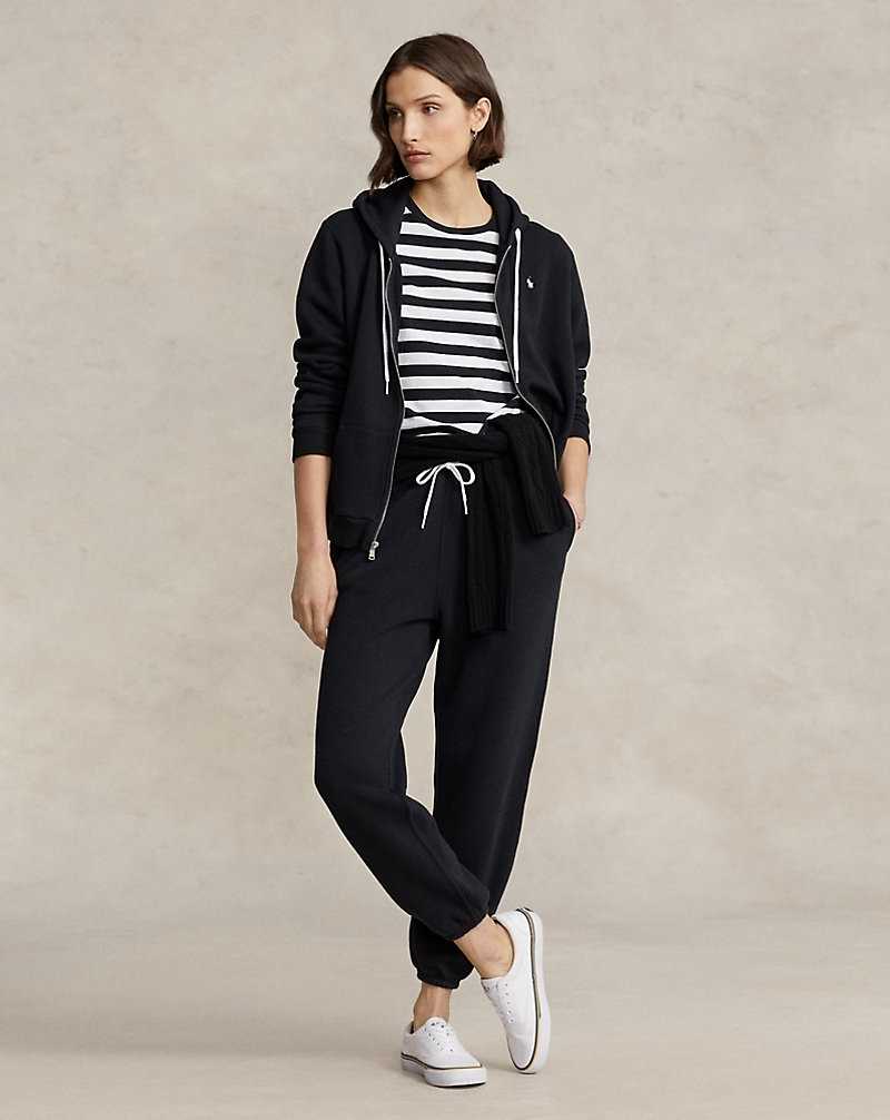 Sudadera con Capucha Ralph Lauren Fleece Full-Zip Mujer Negros | MUDIREG-98 - vista 3