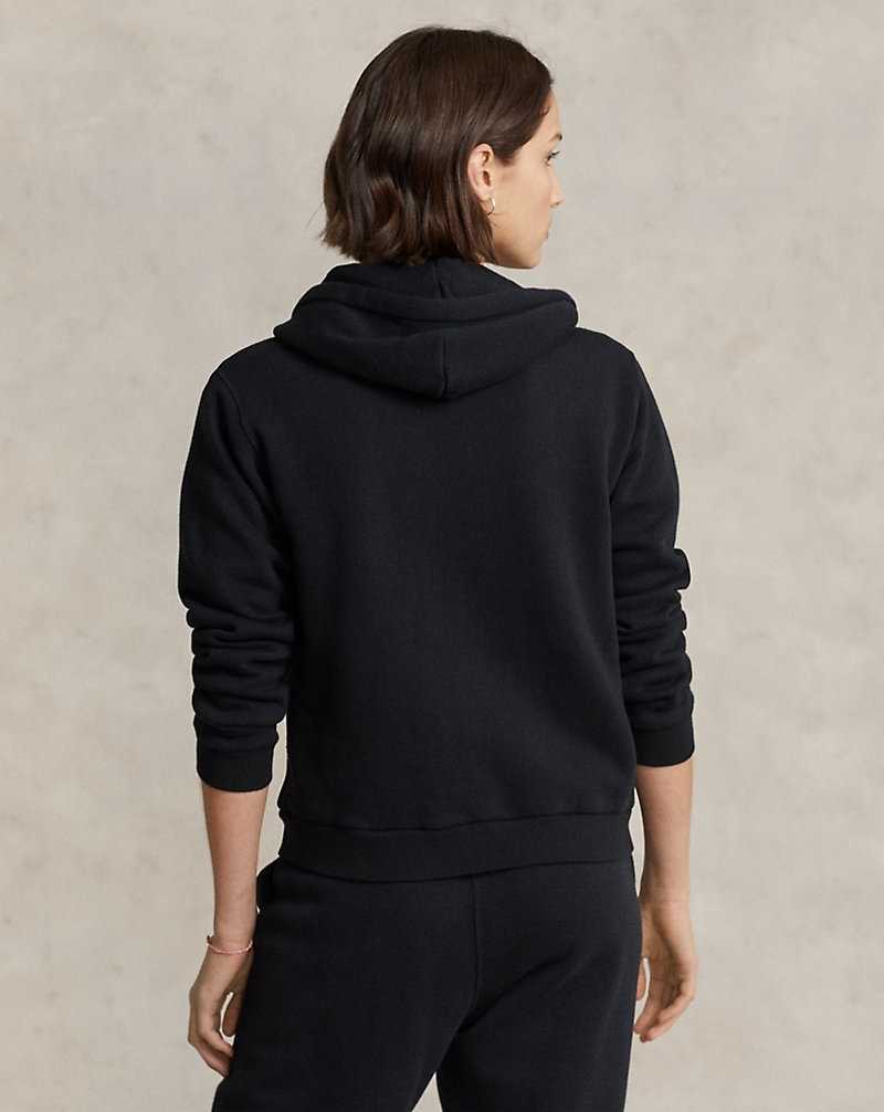 Sudadera con Capucha Ralph Lauren Fleece Full-Zip Mujer Negros | MUDIREG-98 - vista 4