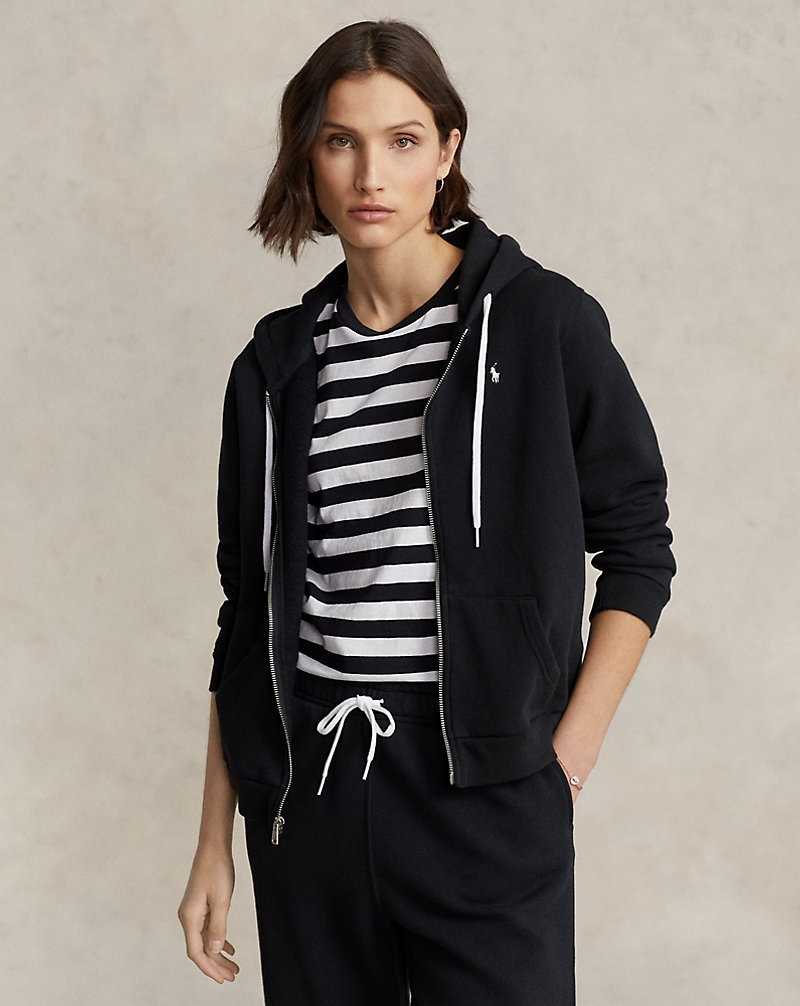 Sudadera con Capucha Ralph Lauren Fleece Full-Zip Mujer Negros | MUDIREG-98 - vista 1