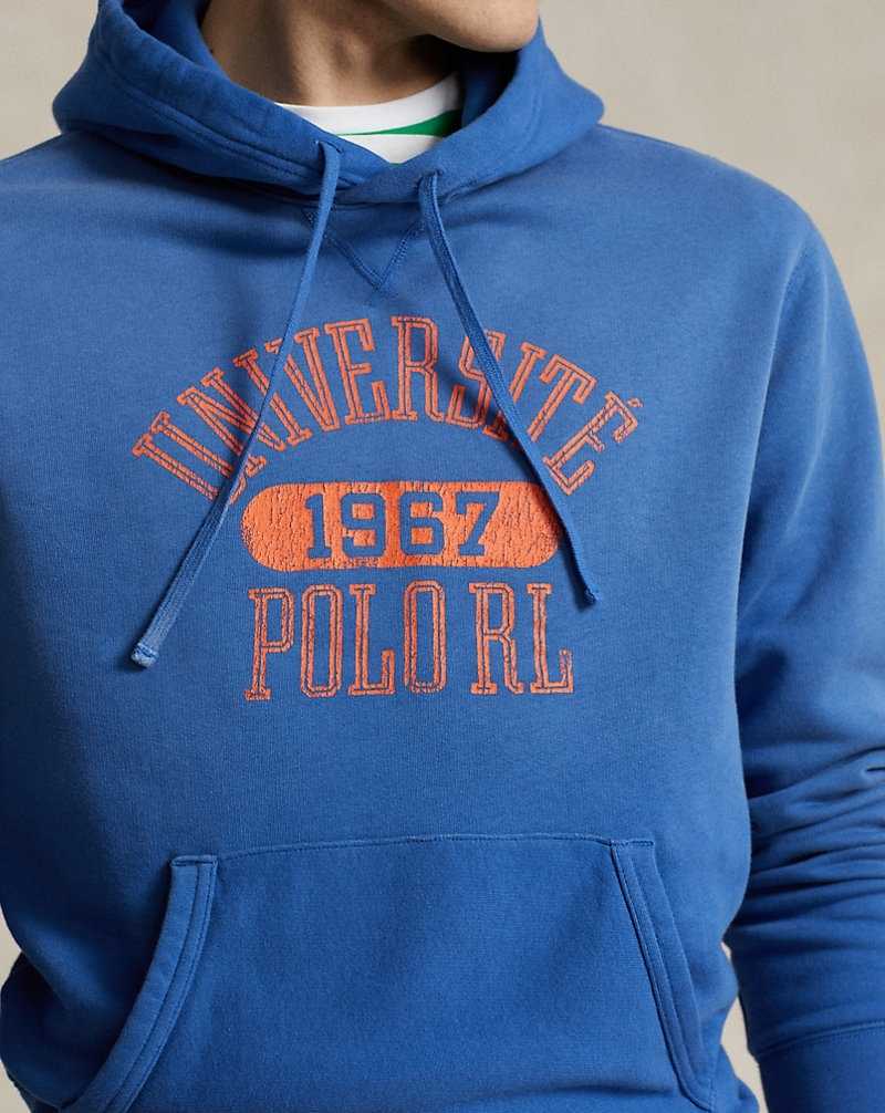 Sudadera con Capucha Ralph Lauren Fleece Graphic Hombre Azul Rey | XHLPGYE-20 - vista 5