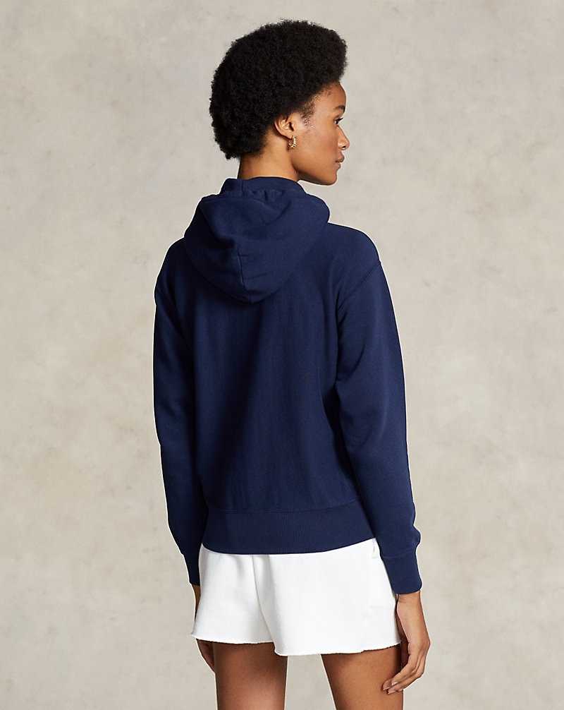 Sudadera con Capucha Ralph Lauren Fleece Full-Zip Mujer Azul Marino | ISFKHUO-47 - vista 4