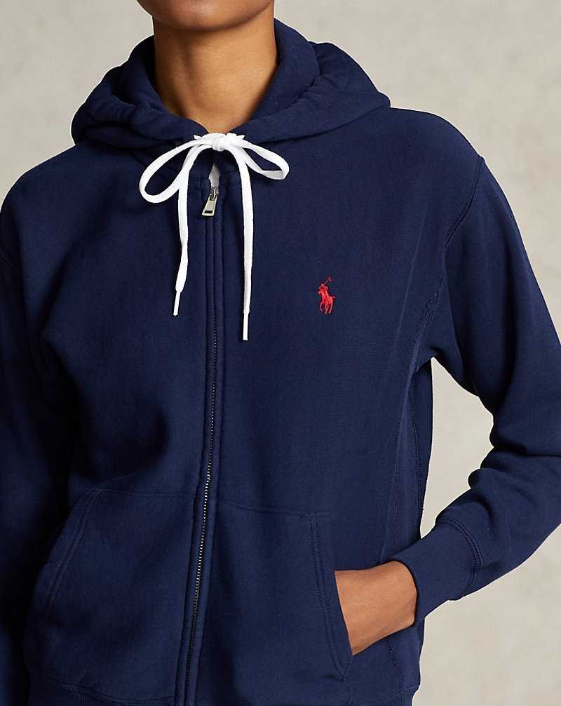 Sudadera con Capucha Ralph Lauren Fleece Full-Zip Mujer Azul Marino | ISFKHUO-47 - vista 5