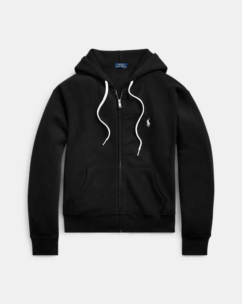 Sudadera con Capucha Ralph Lauren Fleece Full-Zip Mujer Negros | UGWNYAX-03 - vista 2