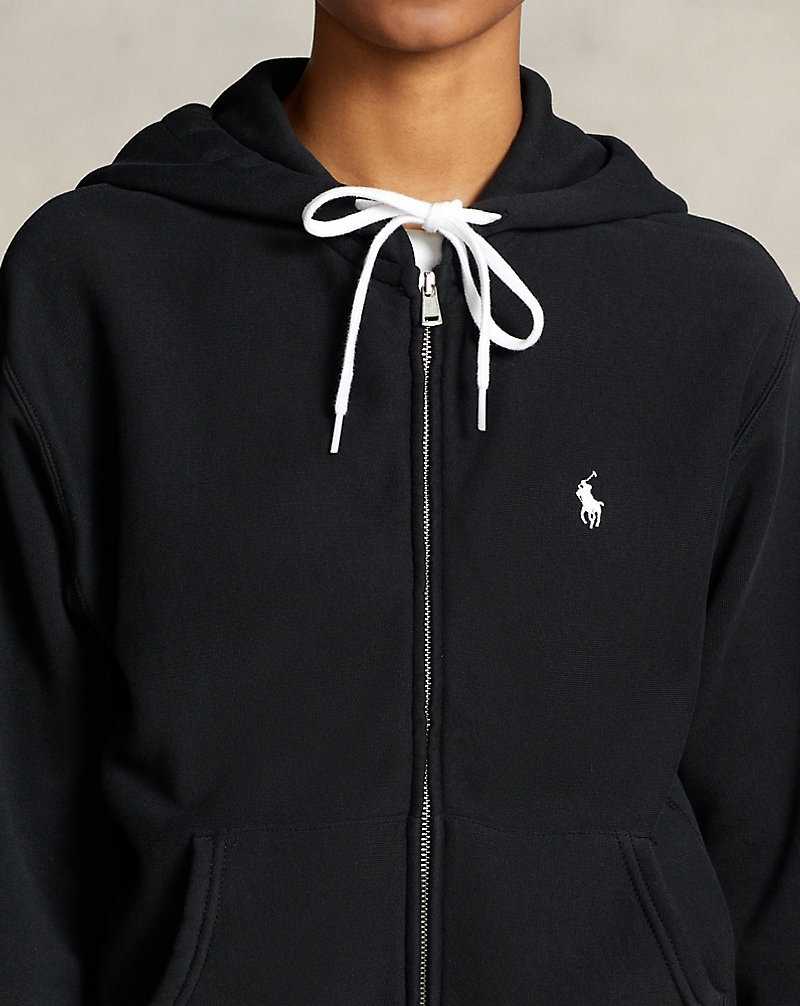Sudadera con Capucha Ralph Lauren Fleece Full-Zip Mujer Negros | UGWNYAX-03 - vista 5