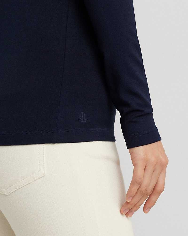 Sudadera con Capucha Ralph Lauren Jersey Roll Neck Mujer Azul Marino | XUYVGHK-01 - vista 5