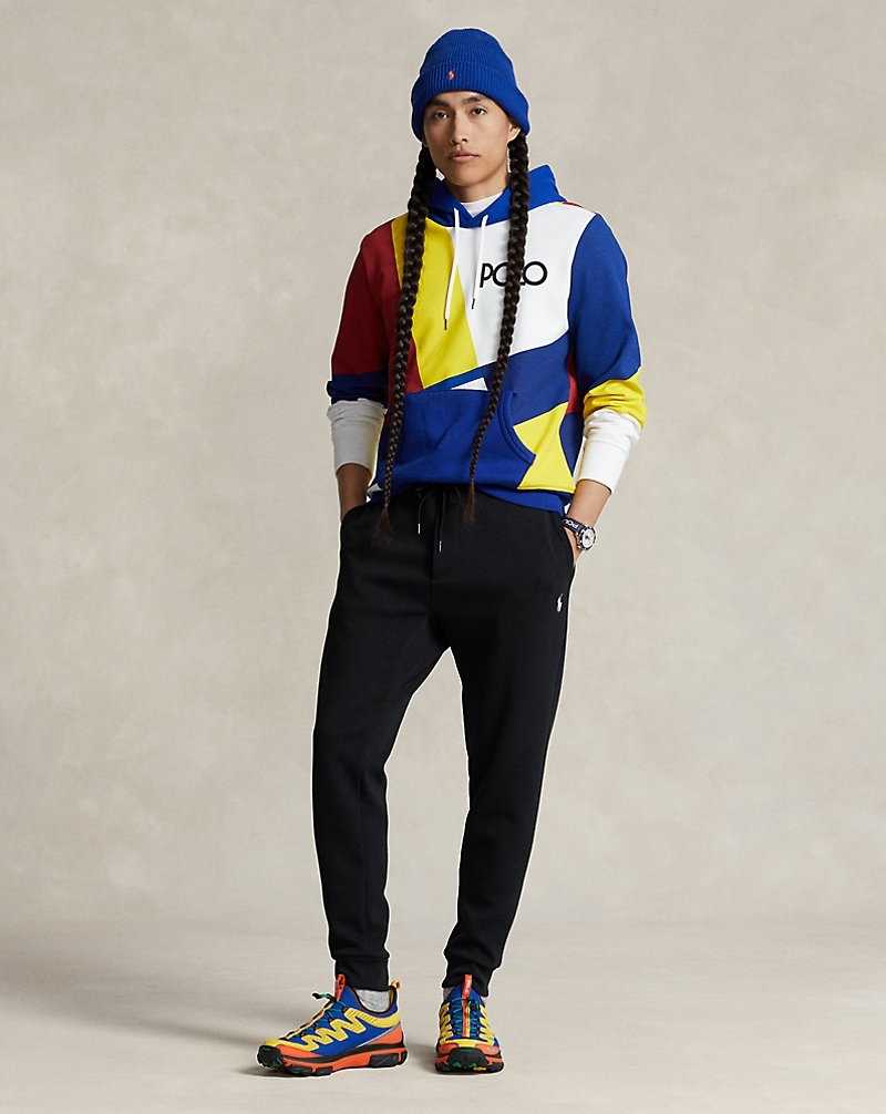 Sudadera con Capucha Ralph Lauren Logo Colour-Blocked Fleece Hombre Blancos | BRKUJWN-70 - vista 3