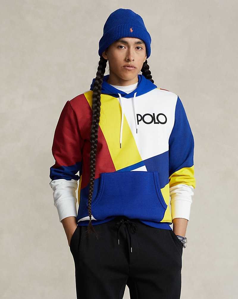 Sudadera con Capucha Ralph Lauren Logo Colour-Blocked Fleece Hombre Blancos | BRKUJWN-70 - vista 1