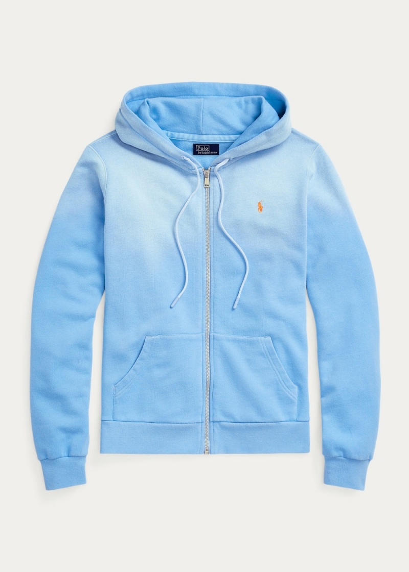 Sudadera con Capucha Logo Estampados Fleece Full-Zip Mujer Azules | EXAH98341 - vista 2