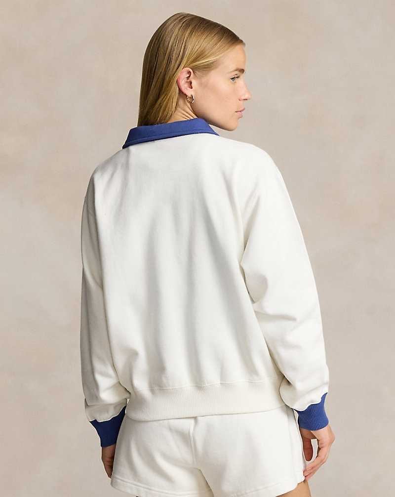Sudadera con Capucha Ralph Lauren Logo Flag Fleece Half-Zip Mujer Blancos | TOVBMIE-79 - vista 4