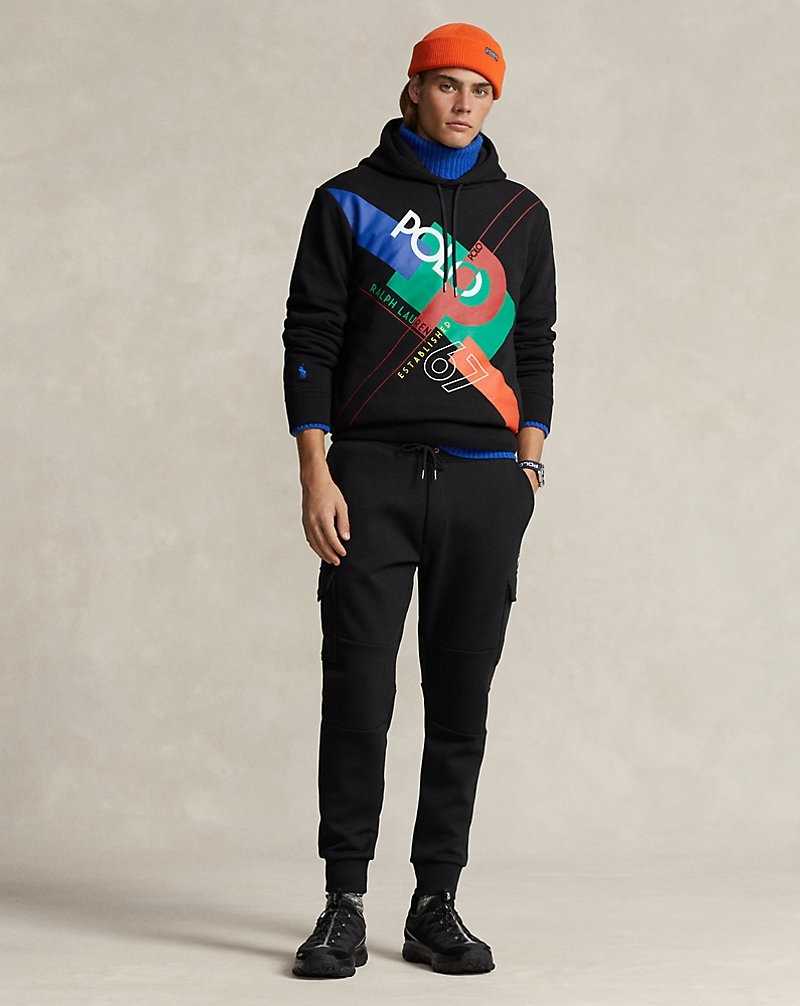 Sudadera con Capucha Ralph Lauren Logo Fleece Hombre Negros | BFHEXAI-60 - vista 3