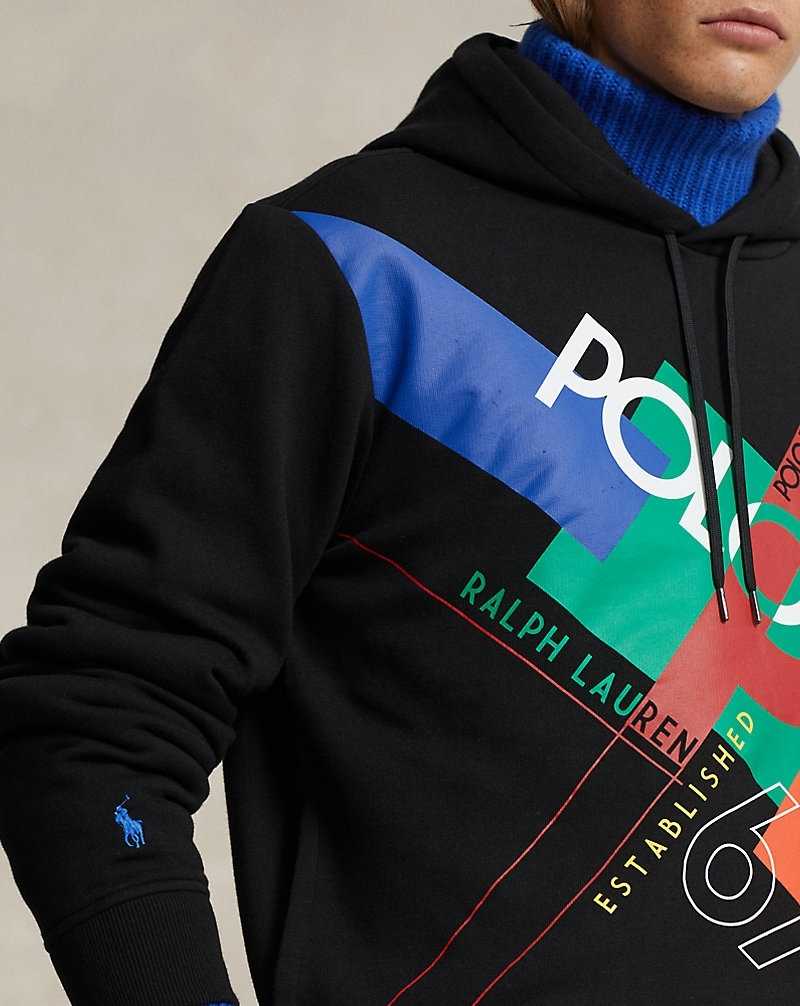 Sudadera con Capucha Ralph Lauren Logo Fleece Hombre Negros | BFHEXAI-60 - vista 5