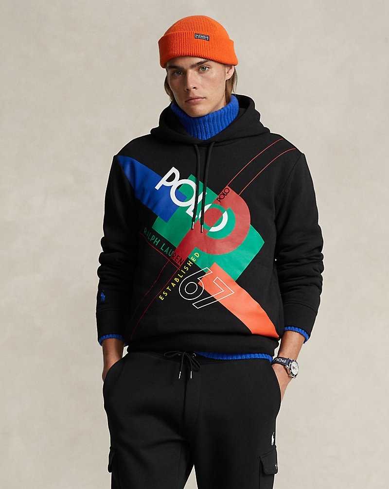 Sudadera con Capucha Ralph Lauren Logo Fleece Hombre Negros | BFHEXAI-60 - vista 1