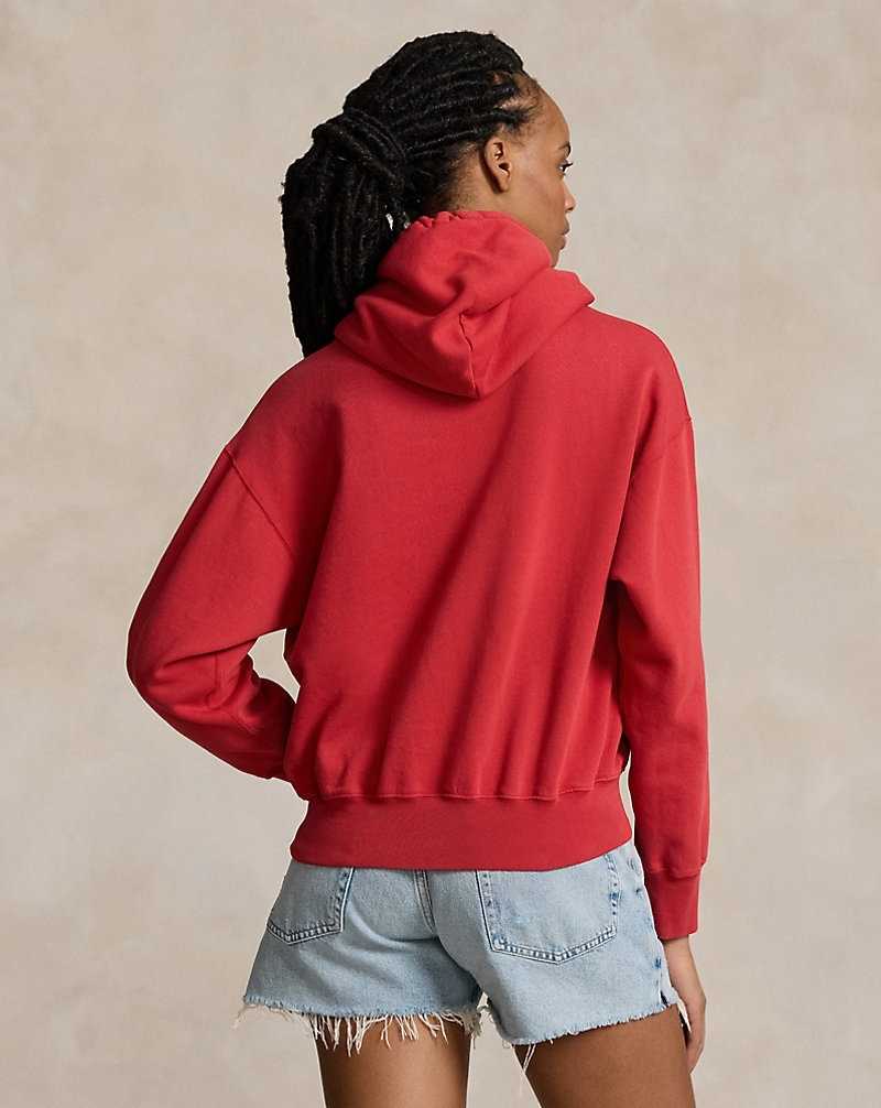 Sudadera con Capucha Ralph Lauren Logo Flag Oversize Fleece Mujer New Brick | NKVUDPQ-31 - vista 4