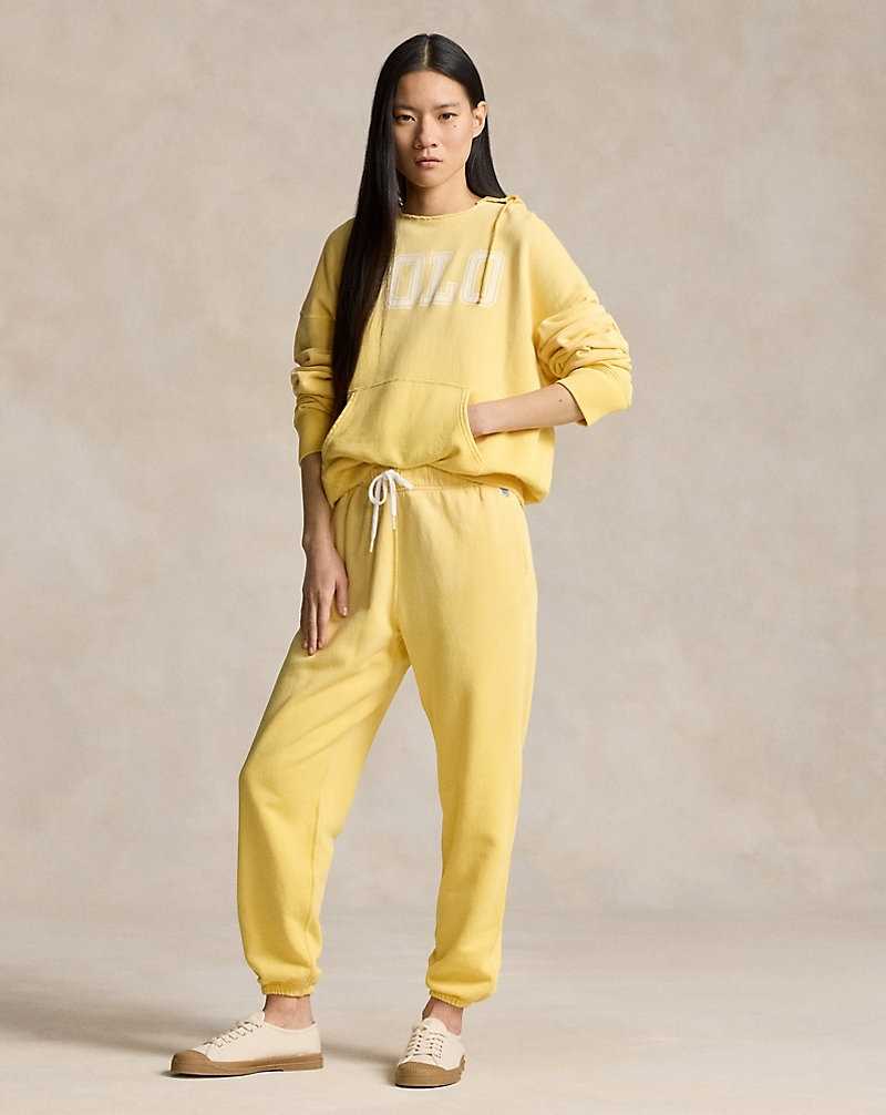 Sudadera con Capucha Ralph Lauren Logo Split-Neck Fleece Mujer Amarillos | CJOGYTW-31 - vista 3