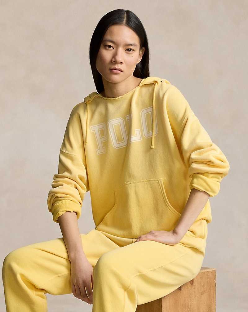 Sudadera con Capucha Ralph Lauren Logo Split-Neck Fleece Mujer Amarillos | CJOGYTW-31 - vista 1