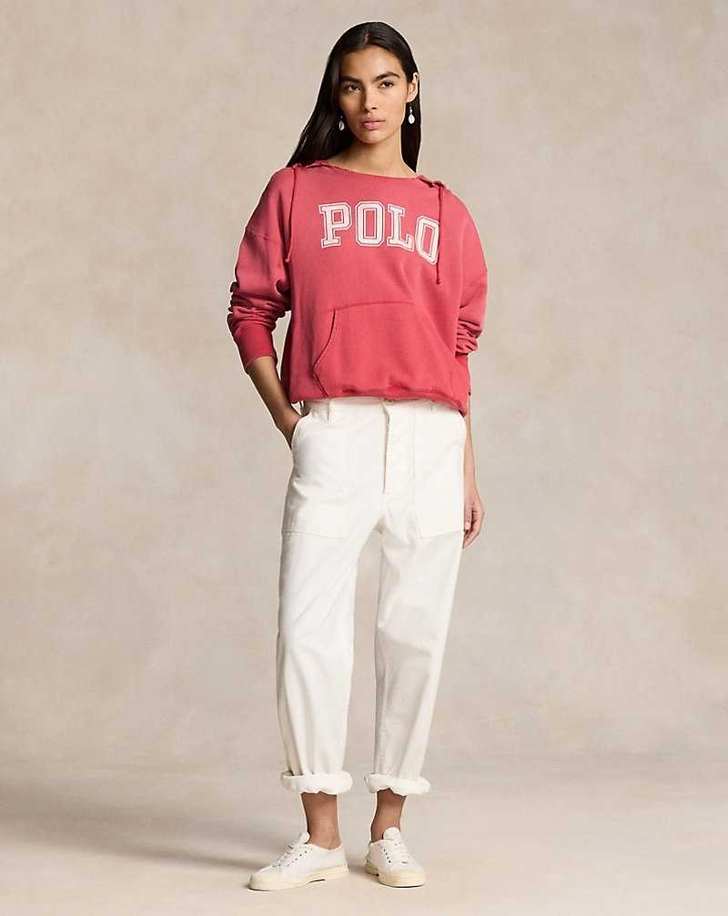Sudadera con Capucha Ralph Lauren Logo Split-Neck Fleece Mujer Rojos | BACVZEK-30 - vista 3