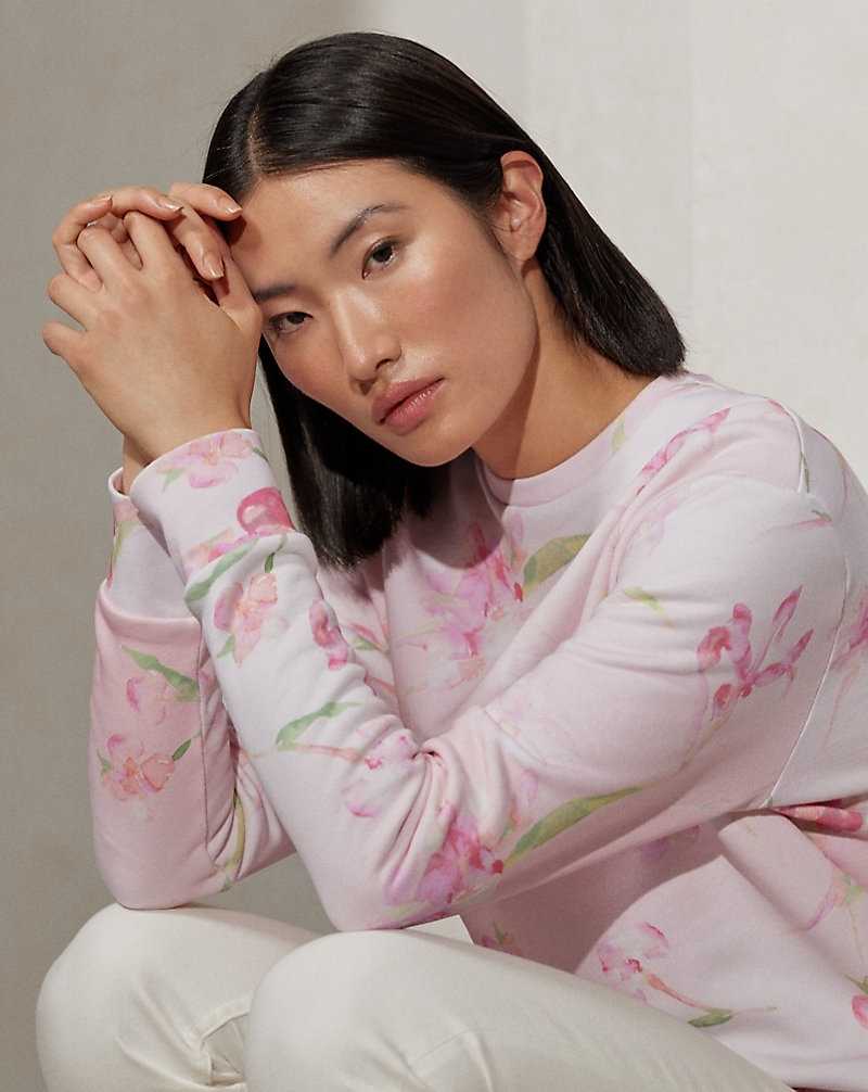 Sudadera con Capucha Ralph Lauren Lunar New Year Fleece Crewneck Mujer Rosas | WGJIRNP-81 - vista 5