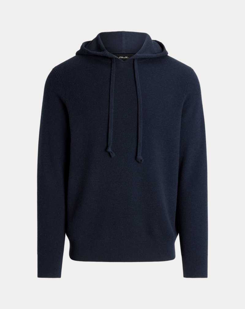 Sudadera con Capucha Ralph Lauren Mesh-Knit Cashmere Hooded Hombre Azul Marino | ZPOLJKQ-34 - vista 2