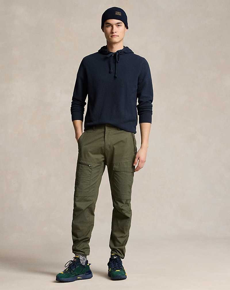 Sudadera con Capucha Ralph Lauren Mesh-Knit Cashmere Hooded Hombre Azul Marino | ZPOLJKQ-34 - vista 3