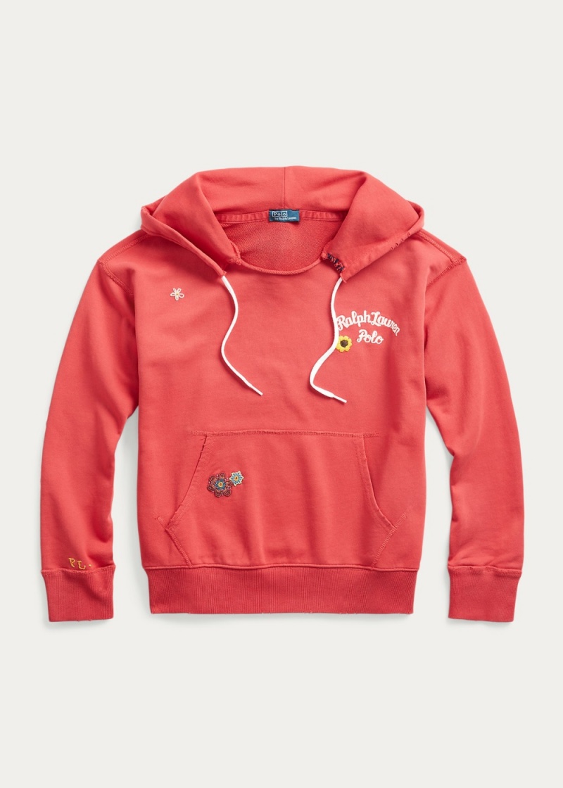 Sudadera con Capucha Patchwork Oversized French Terry Mujer Rojos | LTRJ91350 - vista 2