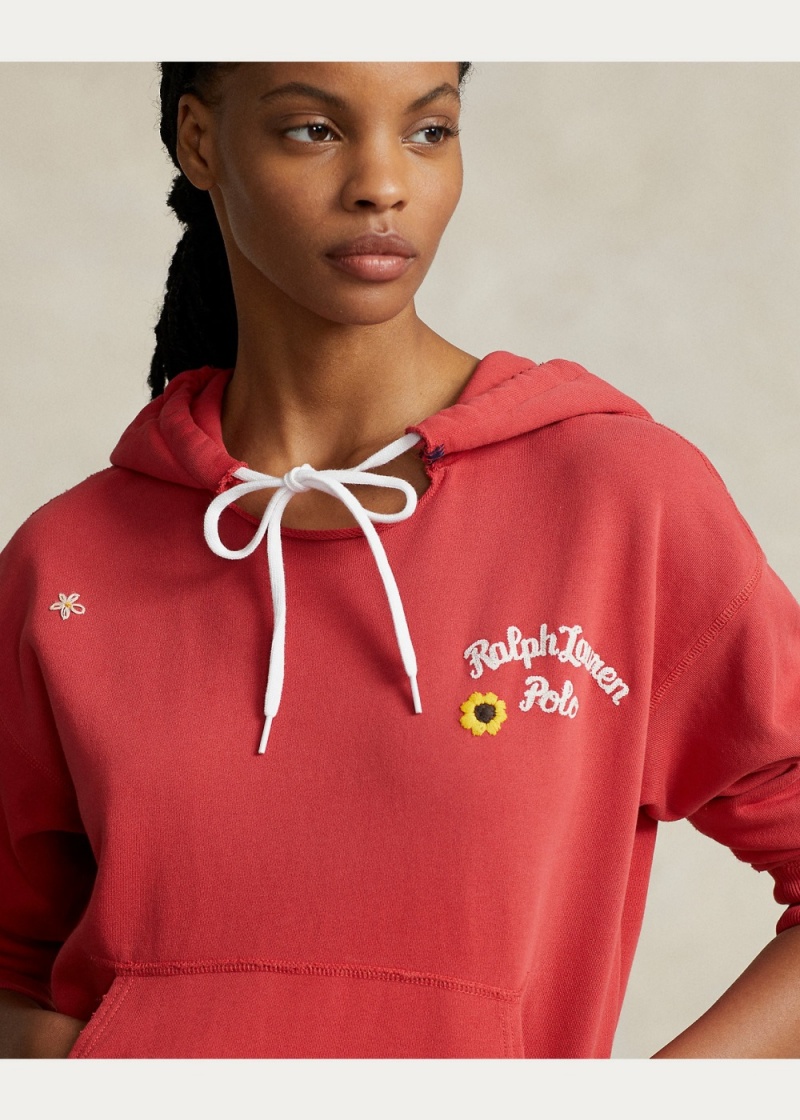 Sudadera con Capucha Patchwork Oversized French Terry Mujer Rojos | LTRJ91350 - vista 5