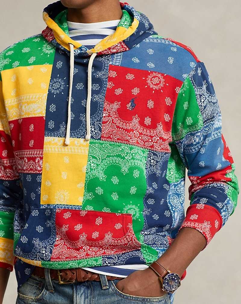 Sudadera con Capucha Ralph Lauren Patchwork-Print Spa Terry Hombre Archival Bandana | CYHUDOW-04 - vista 5