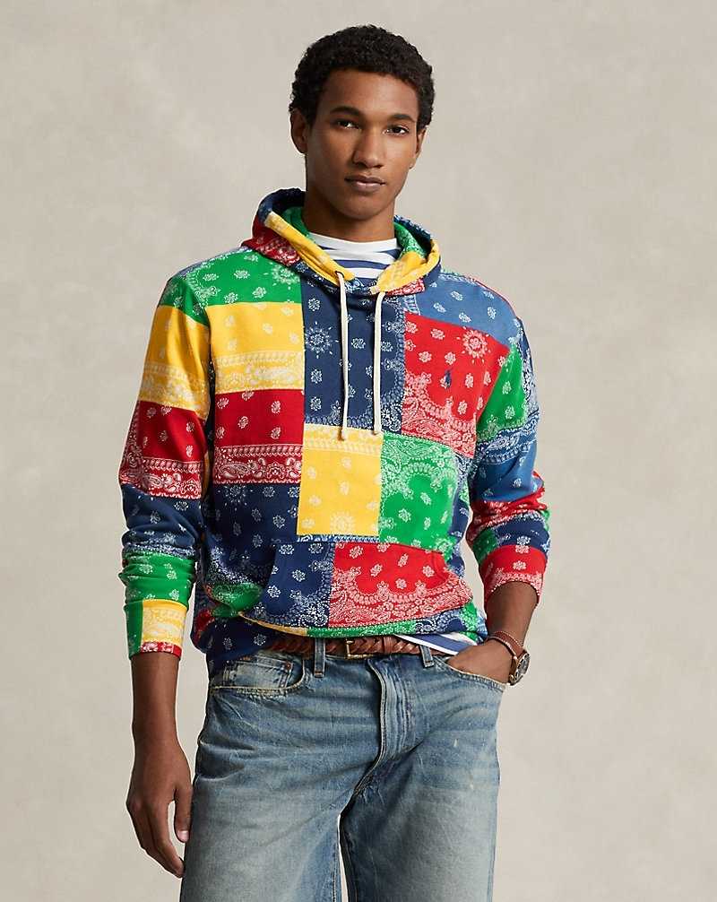 Sudadera con Capucha Ralph Lauren Patchwork-Print Spa Terry Hombre Archival Bandana | CYHUDOW-04 - vista 1