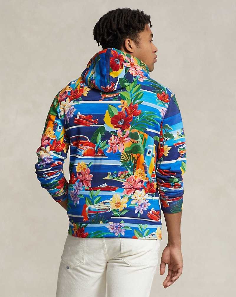 Sudadera con Capucha Ralph Lauren Print Fleece Hombre Azules | DACVLWS-28 - vista 4