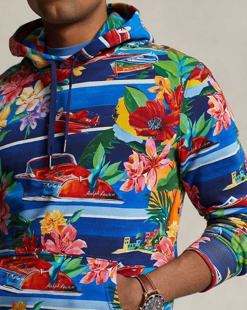 Sudadera con Capucha Ralph Lauren Print Fleece Hombre Azules | DACVLWS-28 - vista 5