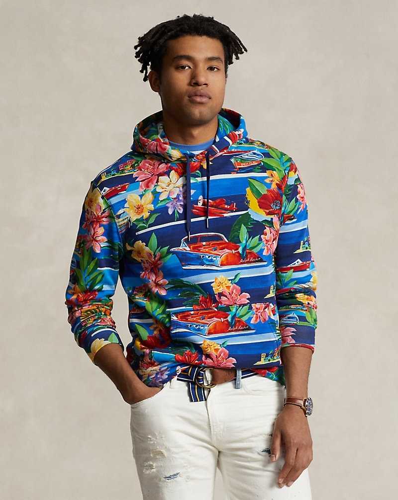 Sudadera con Capucha Ralph Lauren Print Fleece Hombre Azules | DACVLWS-28 - vista 1