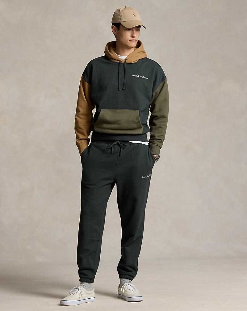 Sudadera con Capucha Ralph Lauren Relaxed Fit Logo Fleece Hombre Negros | BCIERVG-64 - vista 3